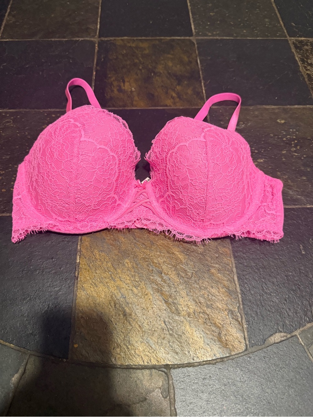 Victoria's Secret Lace Push-Up Bra in Bright Pink